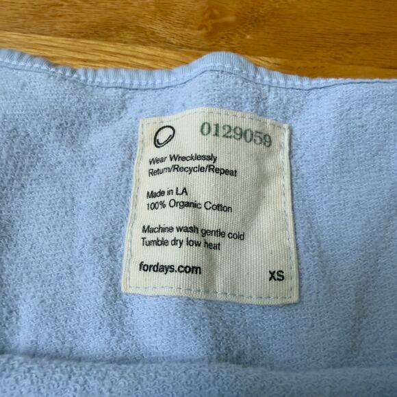 For Days Blue Short Sleeve Cropped Sweatshirt Size XS - Picture 4 of 5